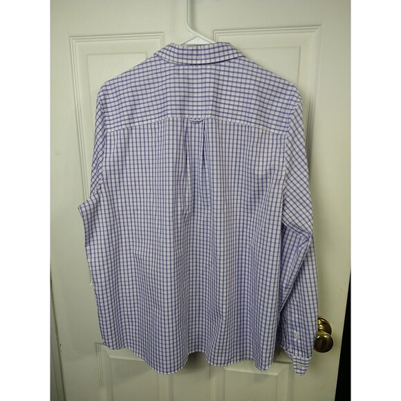 Orvis Woman 18 Button Shirt L/S Purple Checked Pocket Wrinkle Free Logo Office - Picture 10 of 10